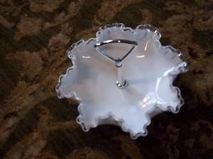 lot 89 image: Silver Serving Trays With Glass Bak...
