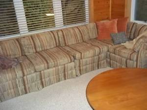 lot 95 image: Large Curved 2 pc. Sectional Couch ...