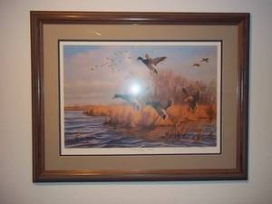 lot 161 image: As Good As Home Mallards by Gary Moss signed