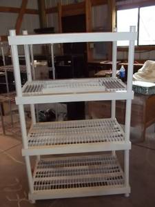 lot 100 image: Heavy Duty plastic Keter 4-tier sto...