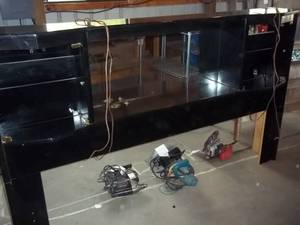 lot 102 image: Dark Wood King Size Mirror Back Lig...