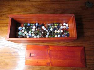 lot 445 image: Wood Box with sliding top lid that ...