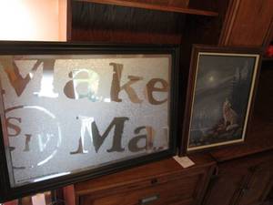 lot 464 image: Framed Canvas painting by a local a...