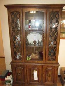 lot 486 image: Large Darker tone Wooden Buffet Sty...