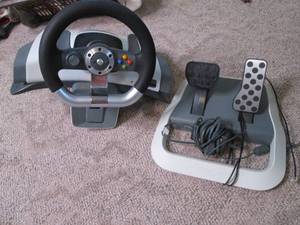 lot 513 image: Xbox steering wheel and column with...