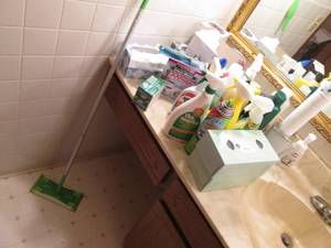 lot 524 image: All content on main bathroom counte...