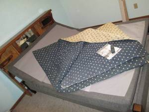lot 531 image: Wood Headboard with shelves and an ...