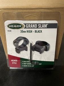lot 87 image: Lot of 6 New Weaver Grand Slam 30mm High Scope Rings  Black
