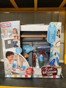 lot 92 image: Little Tikes First Bathroom Sink with Real Working Faucet Pretend Play for Kids