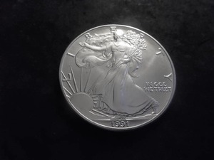 1991 Silver Eagle Dollar 1 Oz. 99.9 Fine Silver MS From Unc Roll