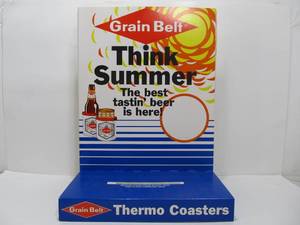 lot 20 image: Vintage GRAIN BELT Beer Thermo Coasters Advertising Display Sign