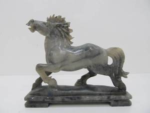 lot 24 image: Smaller Onyx or Stone Carved Horse Statue