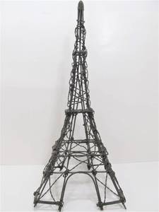 lot 33 image: Metal Eiffel Tower Wire Sculpture