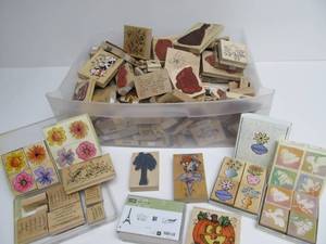 lot 77 image: HUGE Lot of Quality Wooden Rubber Stamps