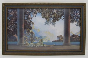 lot 35 image: Very Nice Framed Antique Maxfield Parrish Print - Daybreak
