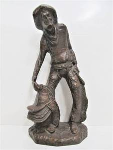 lot 63 image: Signed Vintage Red Hill Cowboy Sculpture
