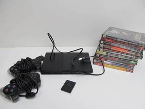 lot 184 image: PS2 PlayStation Thin Video Game Console wGames & Accessories