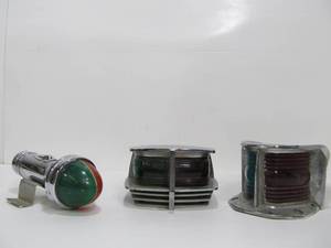 lot 118 image: 3 Vintage Nautical Chrome Boat Lights