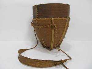 lot 122 image: Nicely Woven Vintage African Gathering Basket