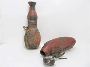 lot 126 image: 2 Vintage African Milk Gourds 
