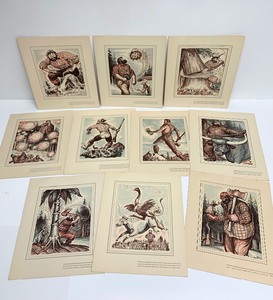 lot 314 image: Group of Great Looking Vintage PAUL BUNYAN Lithographs 