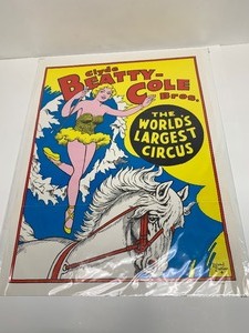 lot 319 image: Excellent Vintaeg Beatty-Cole Circus Poster by Roland Butler
