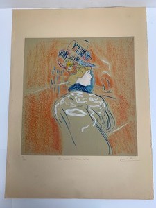 lot 325 image: Vitage Signed Numbered Lithograph after Toulouse Lautrec 