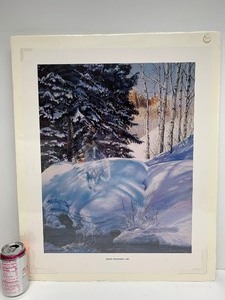 lot 326 image: Signed Numbered Native American Winter Scene Print by Julie Kramer Cole - Many Winters I Am