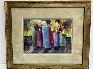 lot 305 image: Signed Original Oil Painting by Mpls Artist Lisa Fertig - Candles