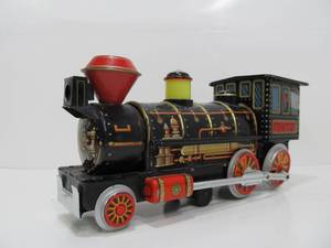 lot 271 image: Vintage Trade Mark Litho Tin Frontier Toy Engine Train 12