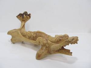 lot 272 image: Vintage Hand Carved Burl Wood Dragon Art Sculpture 10