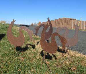 lot 277 image: Geese Folk Art Sheet Iron Silhouettes Yard Art 24