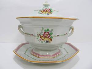 lot 285 image: Excellent Hand Painted Adams Calyx Ware Carolynn Porcelain Tureen Set