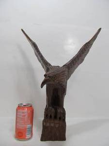 lot 346 image: Large Vintage Carved Ironwood Eagle