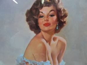 lot 248 image: 1993 Gil Elvgren Brown Bigelow Pin-Up Suzanne Art Print Framed