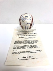 lot 1 image: Authentic 500 Home Run Club Autographed Baseball