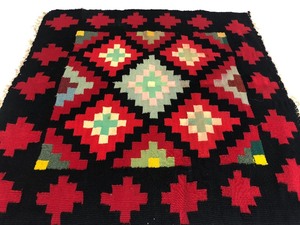 lot 5 image: Old Vintage Native American Hand Woven Wool Rug