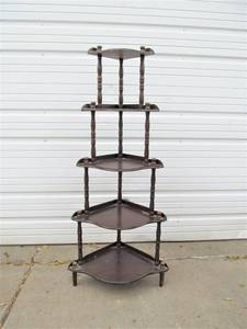 lot 356 image: Vintage 5-Tier Corner Shelf