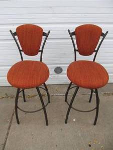 lot 358 image: Matching Pair of Quebec 69 Swivel Bar ChairsStools