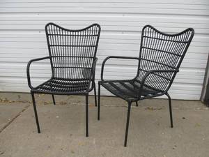 lot 361 image: Matching Pair of Wrapped Metal IndoorOutdoor Patio Armchairs