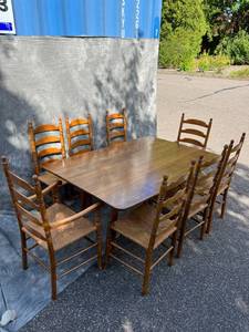 Fabulous Dropleaf Dining Table & Ladderback Chairs