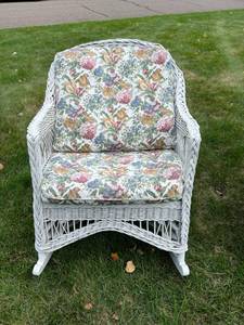 White Wicker Rocking Chair Pairing