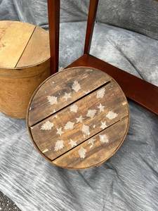 Vintage Georgian Inlay Occasional Table & Cheese Boxes