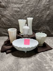 Vintage Milk Glass Vases