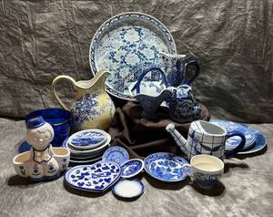 Blue and White Transferware Decorative Accessories