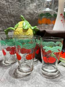 Vintage Citrus Glass Glassware & Carafe Collection