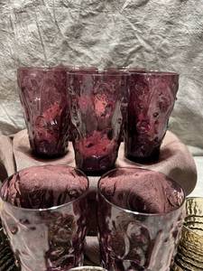 Vintage 70s Amethyst Glassware Service