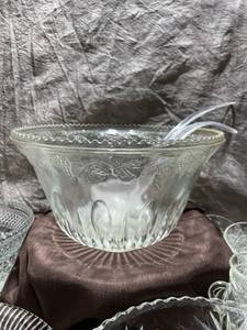 Vintage Pressed Glass Serving Pieces, a