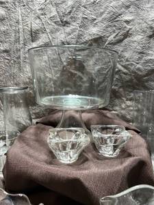 Vintage Pressed Glass Serving Pieces, c