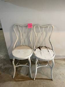 Antique Metal Diner Chairs, set of 2